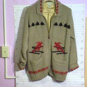 EDDIE BAUER woman’s sweater jacket   MM  tan